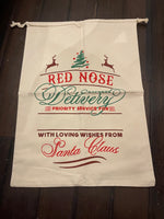 Red nose delivery Santa sack
