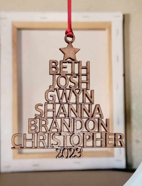 Christmas tree family ornament