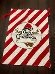 Merry christmas striped Santa sack