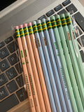 Pastel pencils with engraving
