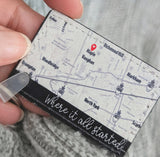 Double sided leather map and song keychain