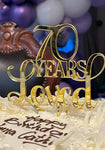 Years loved acrylic cake topper