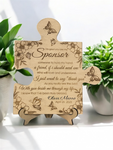 Wooden engraved sponsor sign.