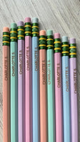 Pastel pencils with engraving