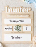 First day of school wooden engraved dry erase board
