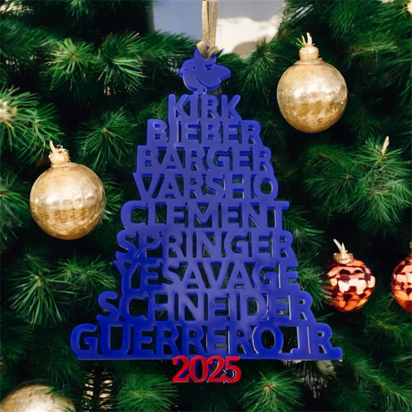 Baseball name tree ornament