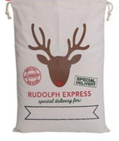 Brown reindeer Santa sack
