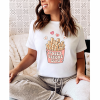 Fries before guys adult t-shirt